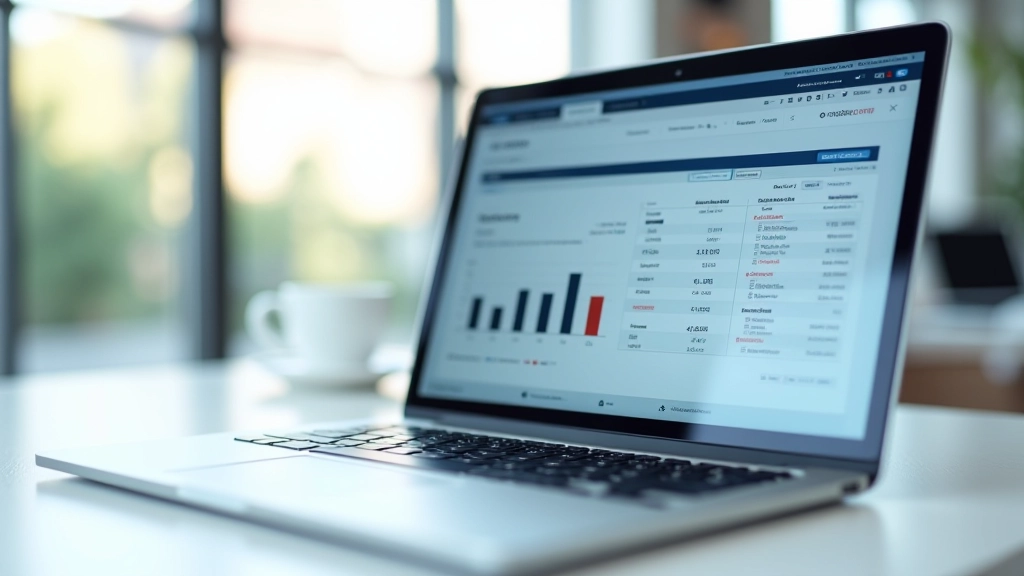 Laptop-Bildschirm zeigt Broker-Vergleichstabelle mit verschiedenen Gebührenstrukturen