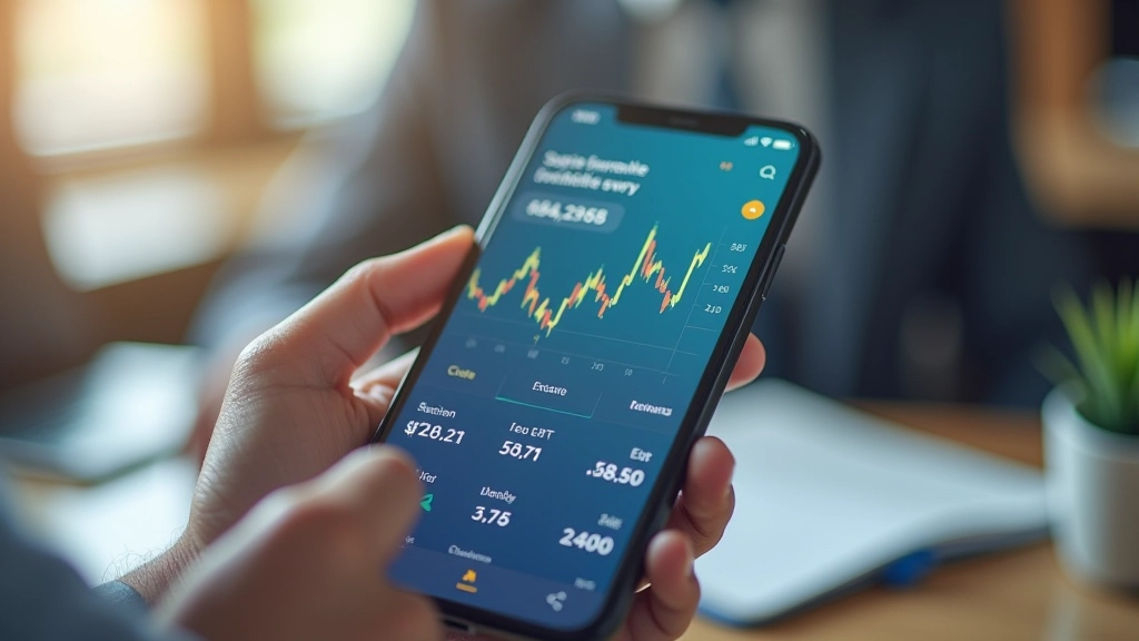 Smartphone zeigt ETF-Sparplan-App mit automatischen Ertragsberechnungen