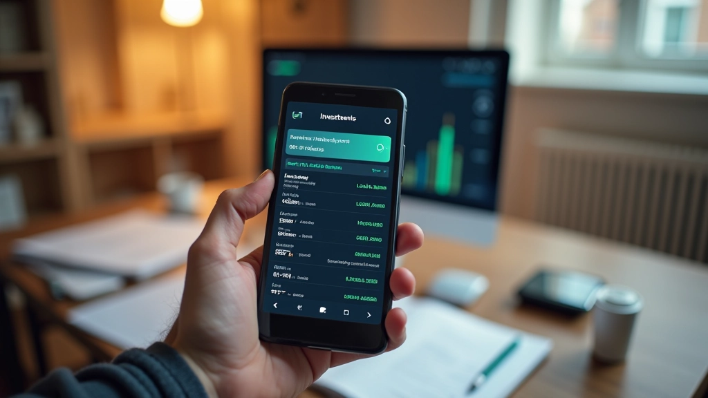 Smartphone zeigt Portfolio-Tracking-App mit ETF-Beständen und Wertentwicklung